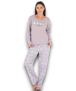 Pijama Manga Larga De Pingüinos Mujer Tops & Bottoms 21288