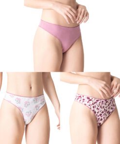 Braga Tanga De Algodón Dama Color Juvenil 3 Pack Tops & Bottoms 25896
