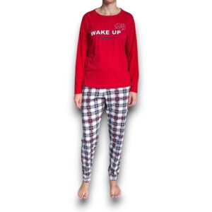 Pijama Manga Larga Con Pantalón Cuadros Mujer Lazy Lola 3442