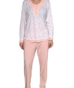 Pijama Dama Manga Larga Pantalón De Algodón Deborah 5302