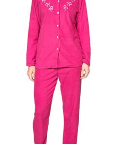 Pijama Micropolar Botones Manga Larga Pantalón Deborah 5308