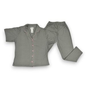 Pijama Abierta Botones Manga Corta Con Pantalón Deborah 5323