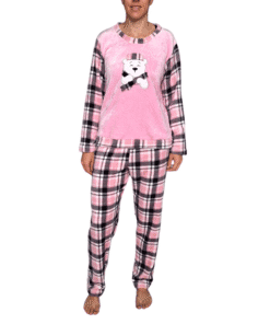 Pijama Polar Flannel Playera Oso Pantalón Dama Deborah 5372