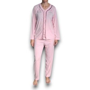 Pijama Manga Larga Con Pantalón Para Mujer Deborah 5401