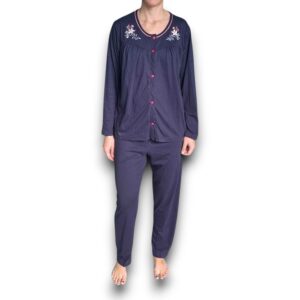 Pijama Manga Larga Con Pantalón Para Mujer Deborah 5402