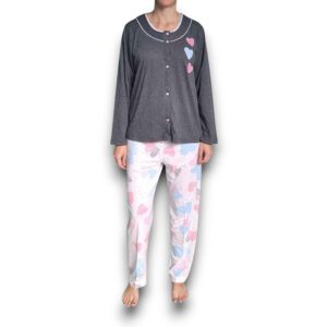 Pijama Manga Larga Con Pantalón Para Mujer Deborah 5403