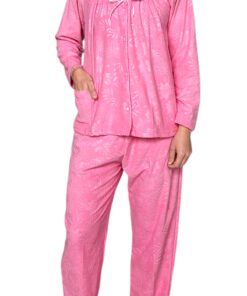 Pijama Polar Abierta Botones Manga Larga Mujer Intime 60445