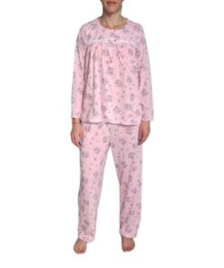 Pijama Manga Larga Botón Pantalón Algodón Mujer Intime 60717