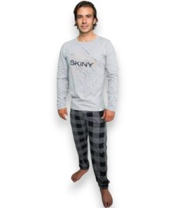 Pijama Ligera Manga Larga Con Pantalón Hombre Skiny 74685