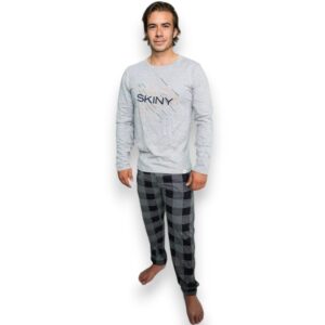 Pijama Ligera Manga Larga Con Pantalón Hombre Skiny 74685