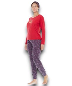 Pijama Manga Larga Con Pantalón Y Valerina Mujer Skiny 76670