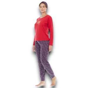 Pijama Manga Larga Con Pantalón Y Valerina Mujer Skiny 76670