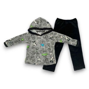 Pijama Polar Con Gorro Diseño De Perros Niño Sleepy 9455