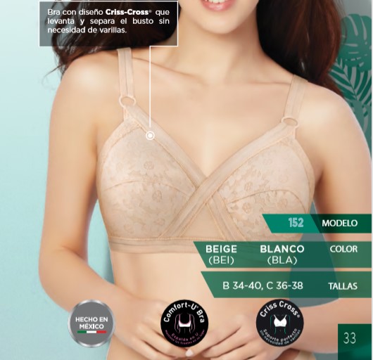 Bra Criss-cross Sin Varilla Cruzado Playtex Playclassics 152 - Imagen 4