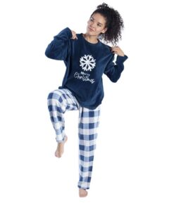 Pijama Polar Merry Christmas Manga Larga Mujer Oscar Hackman
