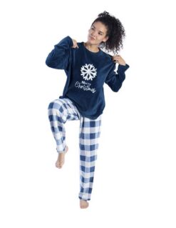 Pijama Polar Merry Christmas Manga Larga Mujer Oscar Hackman