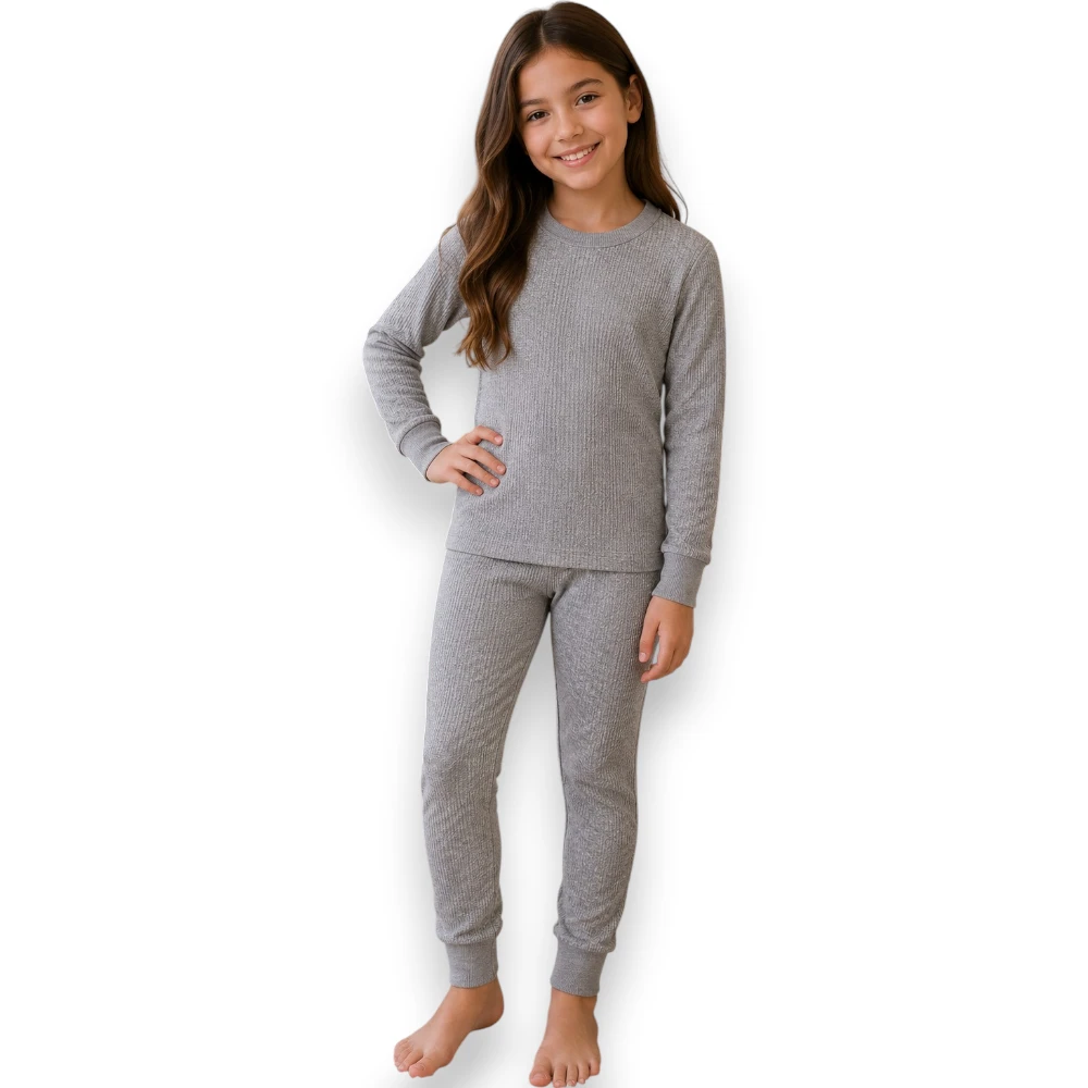 Conjunto Térmico Para Niña Playera Pantalón De Algodón 20tna - Image 2