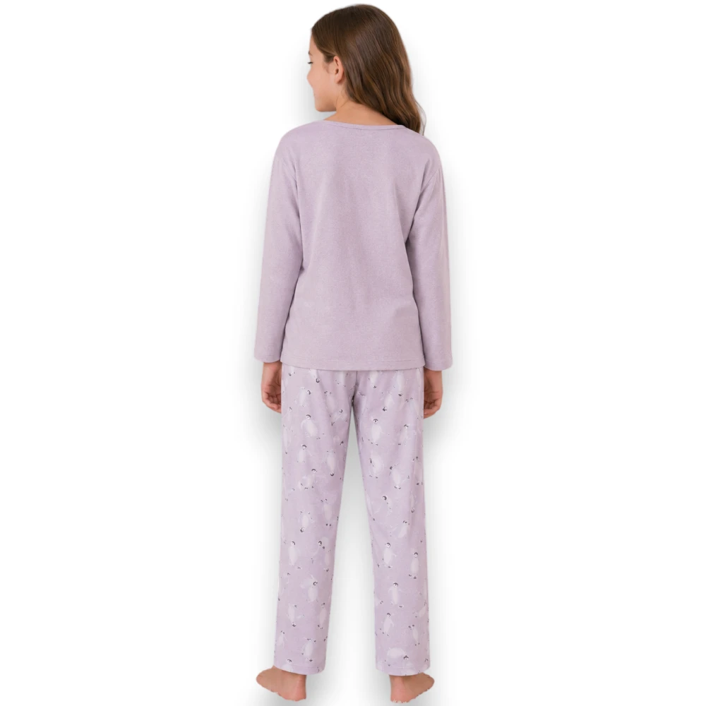 Pijama Manga Larga De Pingüinos Niña Tops & Bottoms 21221 - Image 3