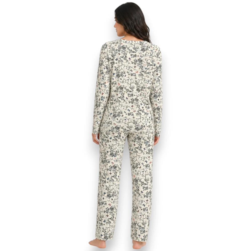 Pijama Manga Larga Diseño De Mariposas Tops & Bottoms 21307 - Image 4