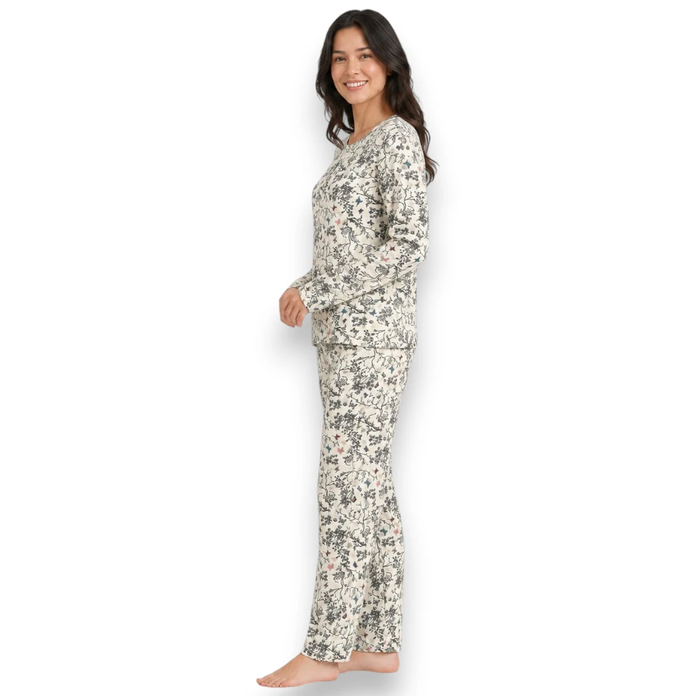 Pijama Manga Larga Diseño De Mariposas Tops & Bottoms 21307 - Image 2