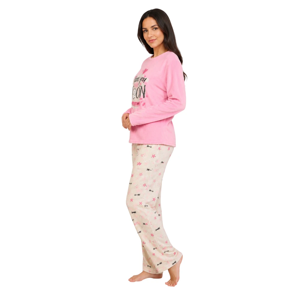Pijama Polar Flannel Manga Larga Pantalón Mujer Sheyla 218 - Image 2