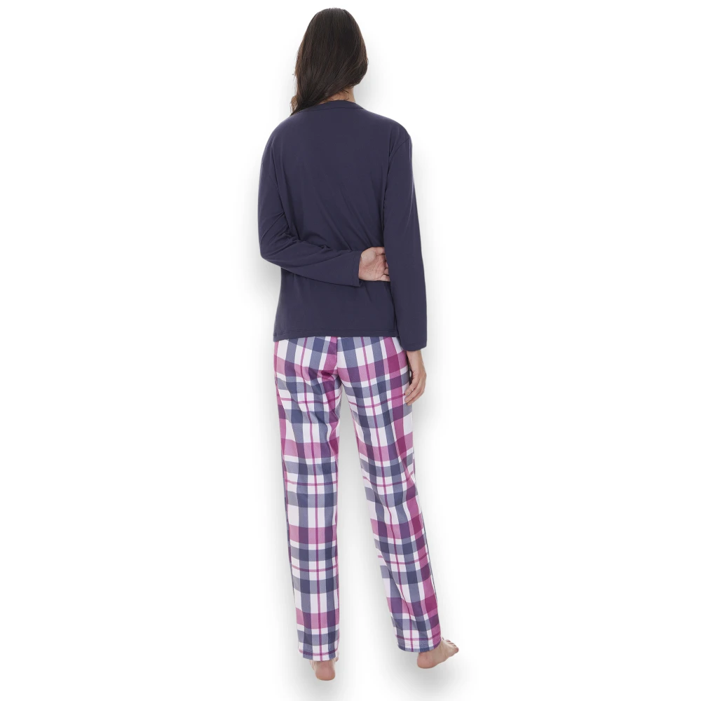 Pijama Suave Playera Algodón Pantalón Polar Dama Tops & Bottoms 25704 - Image 3