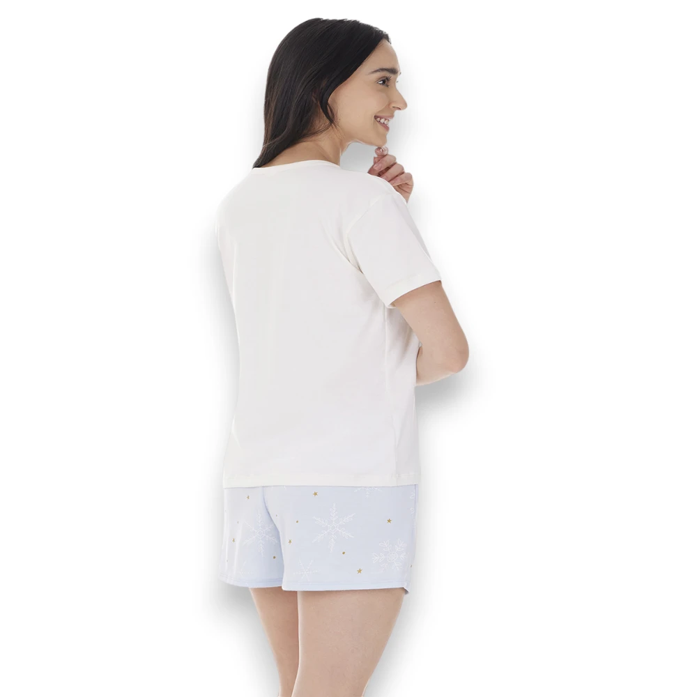Pijama Navideña Dama Playera Manga Corta Short Tops & Bottoms 25858 - Image 3