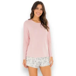 pijama-manga-larga-short-algodon-mujer-29150-tops-bottoms
