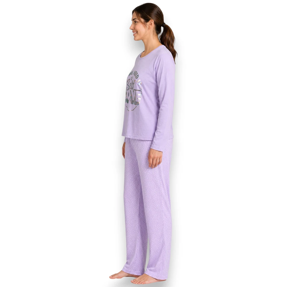 Pijama Dama Algodón Manga Larga Pantalón Lazy Lola 3390 - Image 2