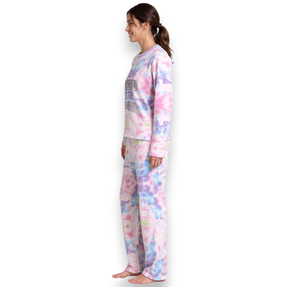 Pijama Multicolor Polar Manga Larga Pantalón Lazy Lola 3398 - Image 2