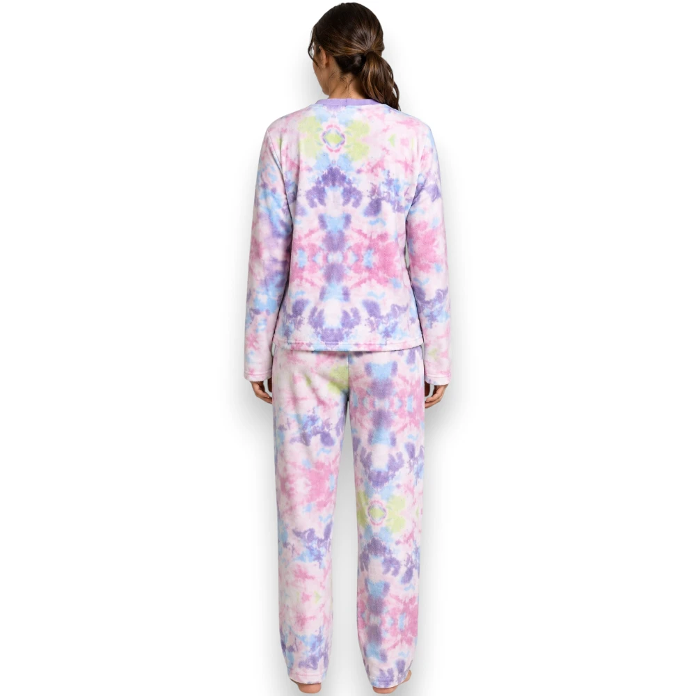 Pijama Multicolor Polar Manga Larga Pantalón Lazy Lola 3398 - Image 3