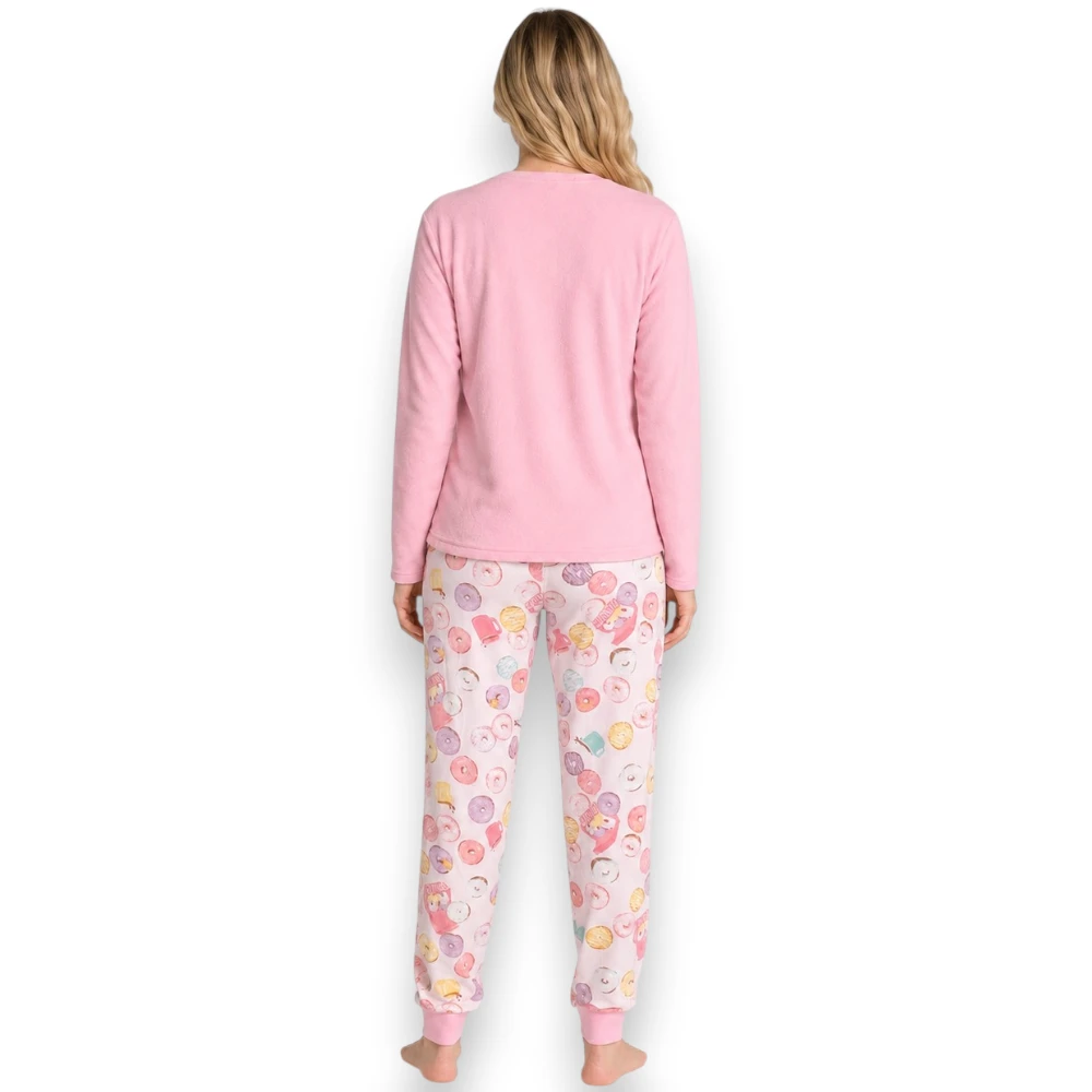 Pijama Manga Larga Con Diseño De Dona Mujer Lazy Lola 3430 - Image 4