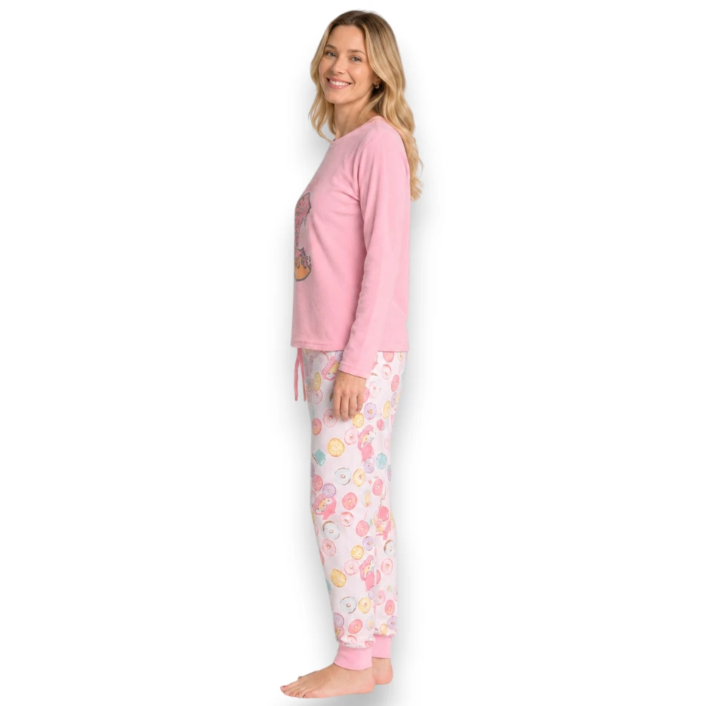 Pijama Manga Larga Con Diseño De Dona Mujer Lazy Lola 3430 - Image 2