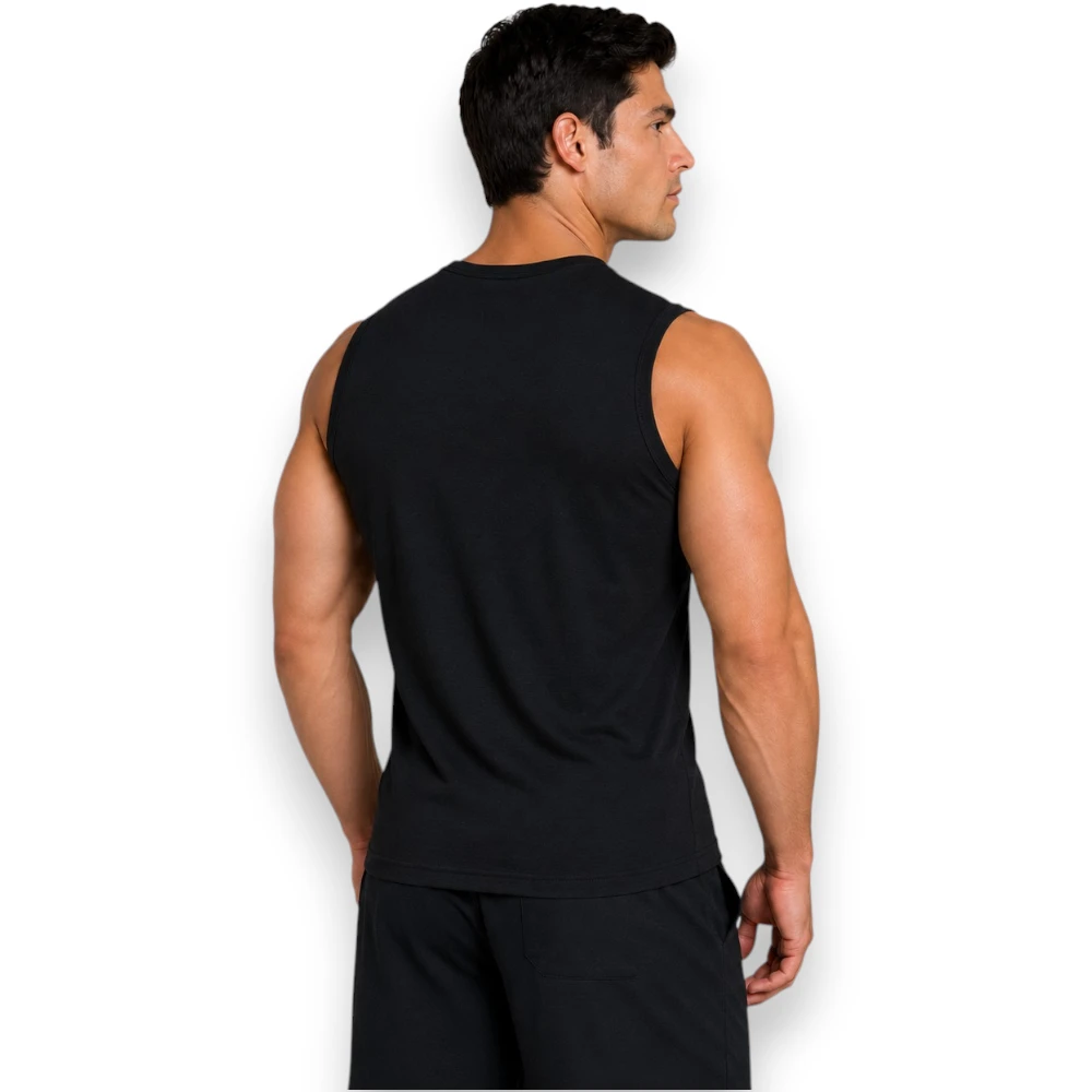 Playera Stretch Sin Mangas Algodón Hombre Black Secret 3601 - Image 7