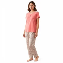 pijama-pantalon-manga-corta-algodon-deborah-4124-mujer
