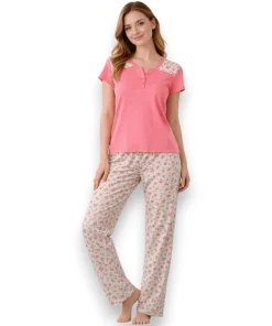 pijama-pantalon-manga-corta-algodon-deborah-4124-mujer