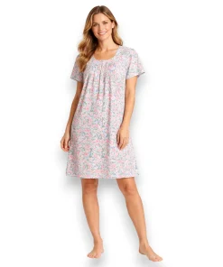 pijama-bata-manga-corta-botones-algodon-mujer-intime-50485