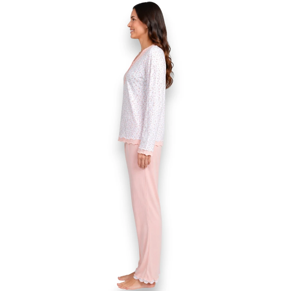 Pijama Dama Manga Larga Pantalón De Algodón Deborah 5302 - Image 2