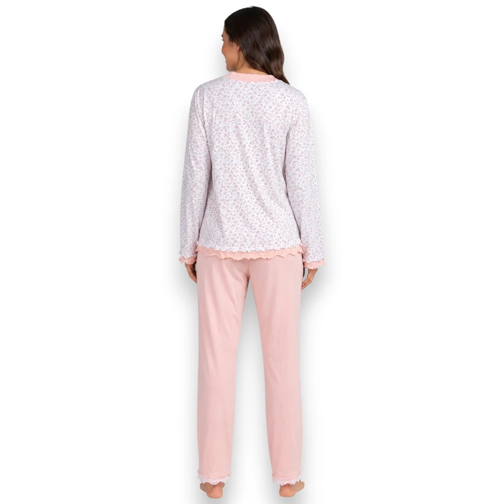 Pijama Dama Manga Larga Pantalón De Algodón Deborah 5302 - Image 3