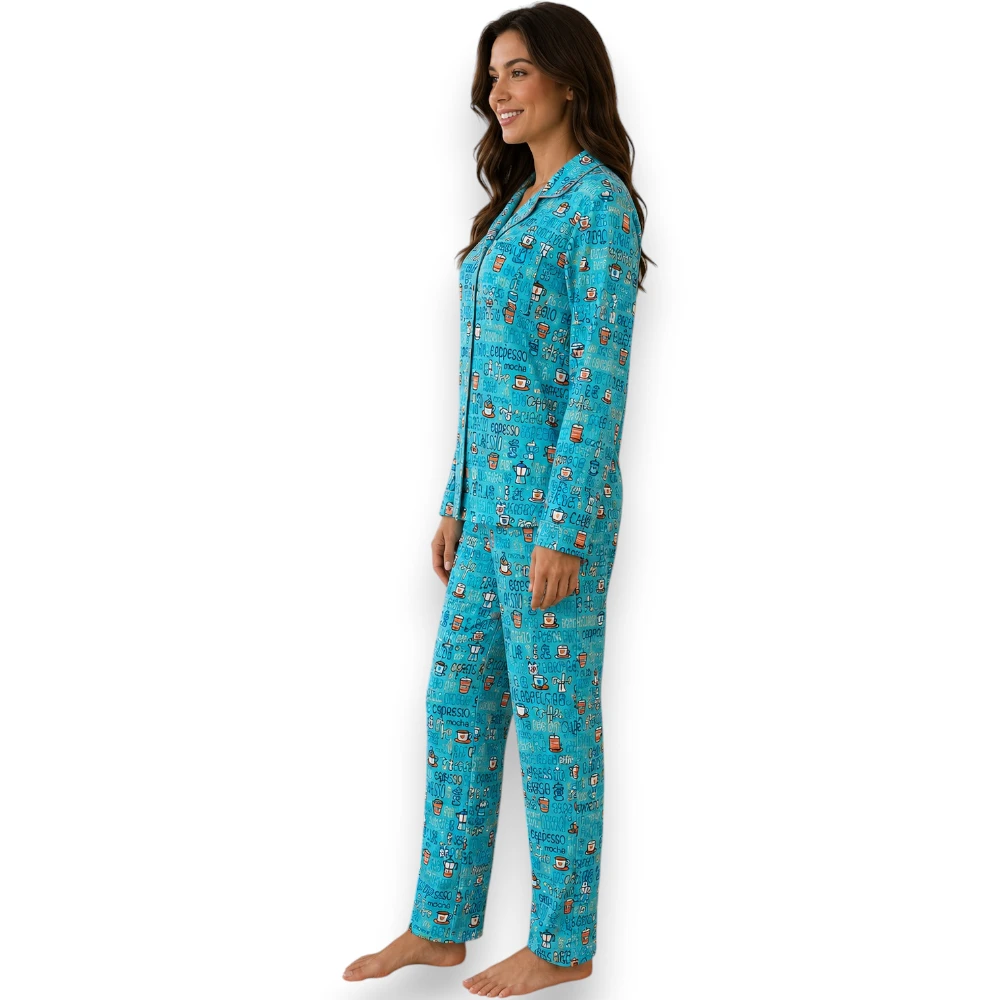 Pijama Abierta Botones Suave Polar Ligero Mujer Deborah 5318 - Image 2