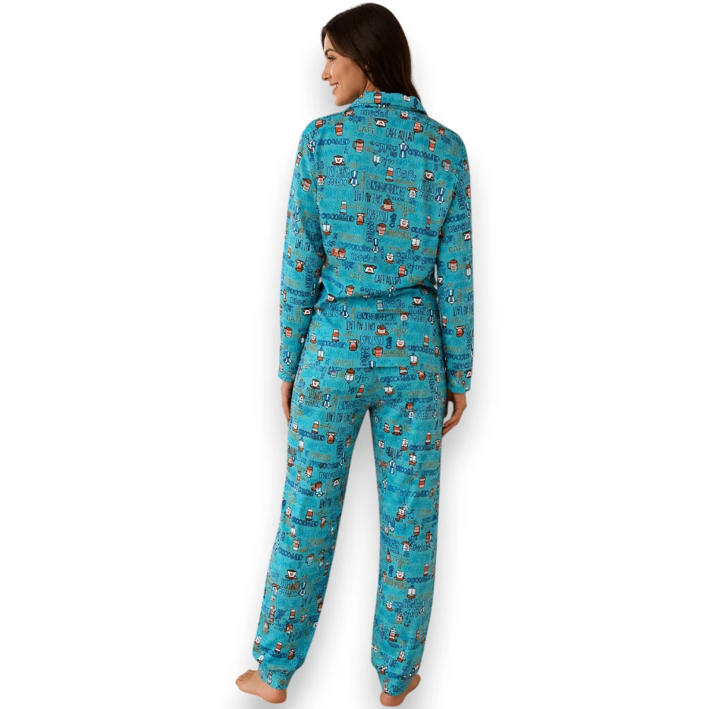 Pijama Abierta Botones Suave Polar Ligero Mujer Deborah 5318 - Image 3