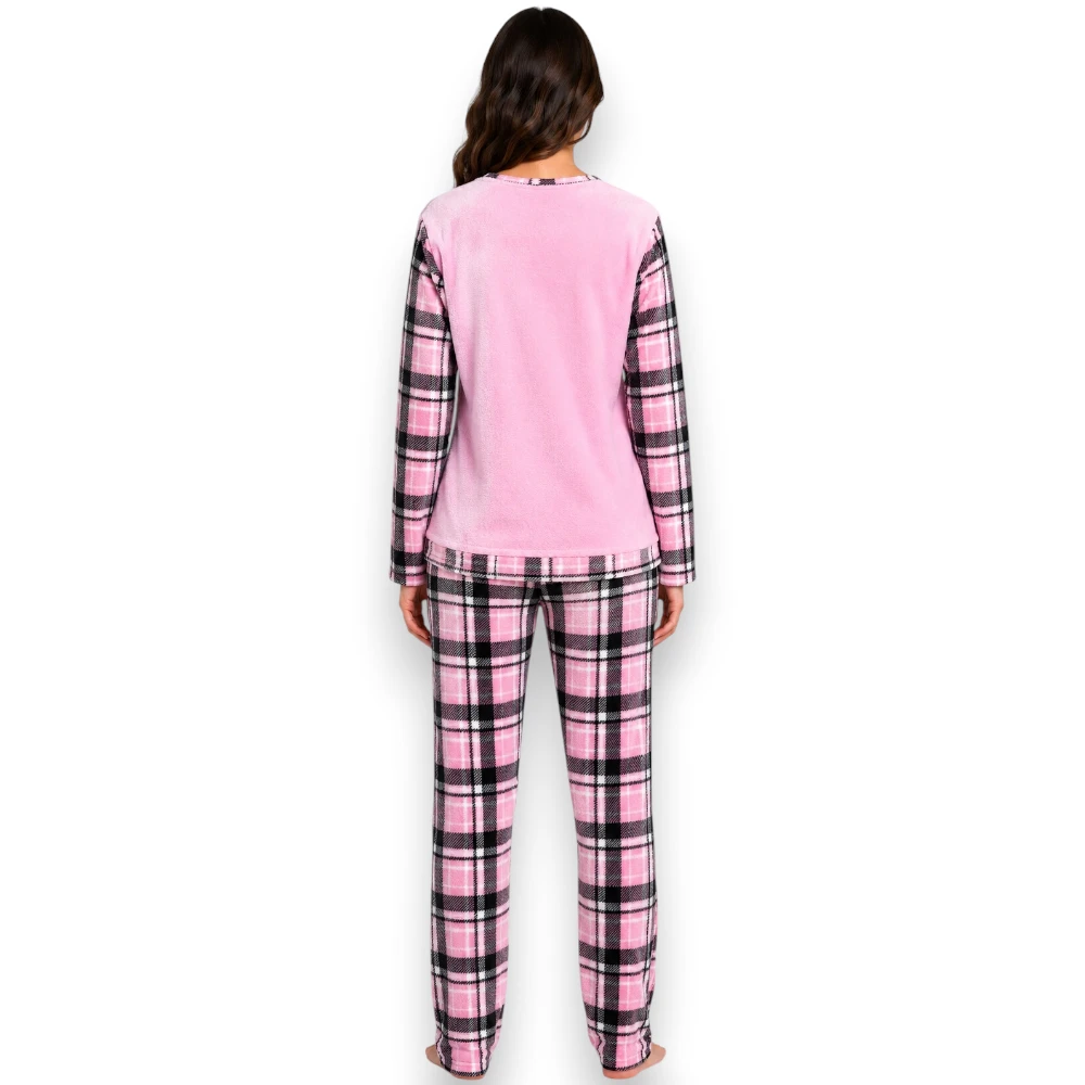 Pijama Polar Flannel Playera Oso Pantalón Dama Deborah 5372 - Image 3