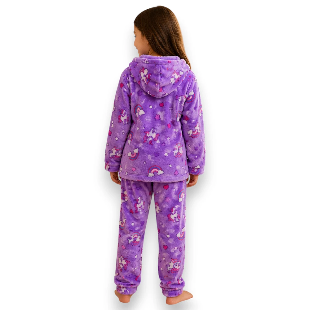 Pijama Polar Con Gorro Manga Larga Pantalón Niña Sleepy 5391 - Image 4