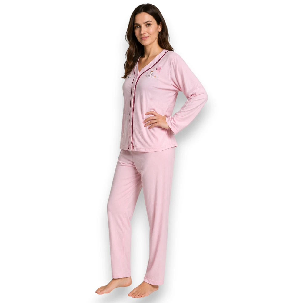 Pijama Manga Larga Con Pantalón Para Mujer Deborah 5401 - Image 2