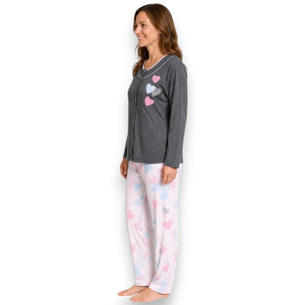 Pijama Manga Larga Con Pantalón Para Mujer Deborah 5403 - Image 2