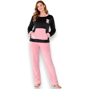 pijama-polar-pantalon-manga-larga-flannel-mujer-58240