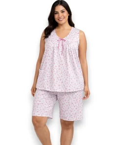 pijama-sin-manga-bermuda-algodon-poliester-intime-60280