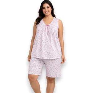 pijama-sin-manga-bermuda-algodon-poliester-intime-60280