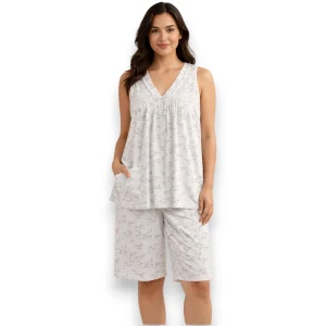 pijama-sin-manga-bermuda-algodon-poliester-intime-60473