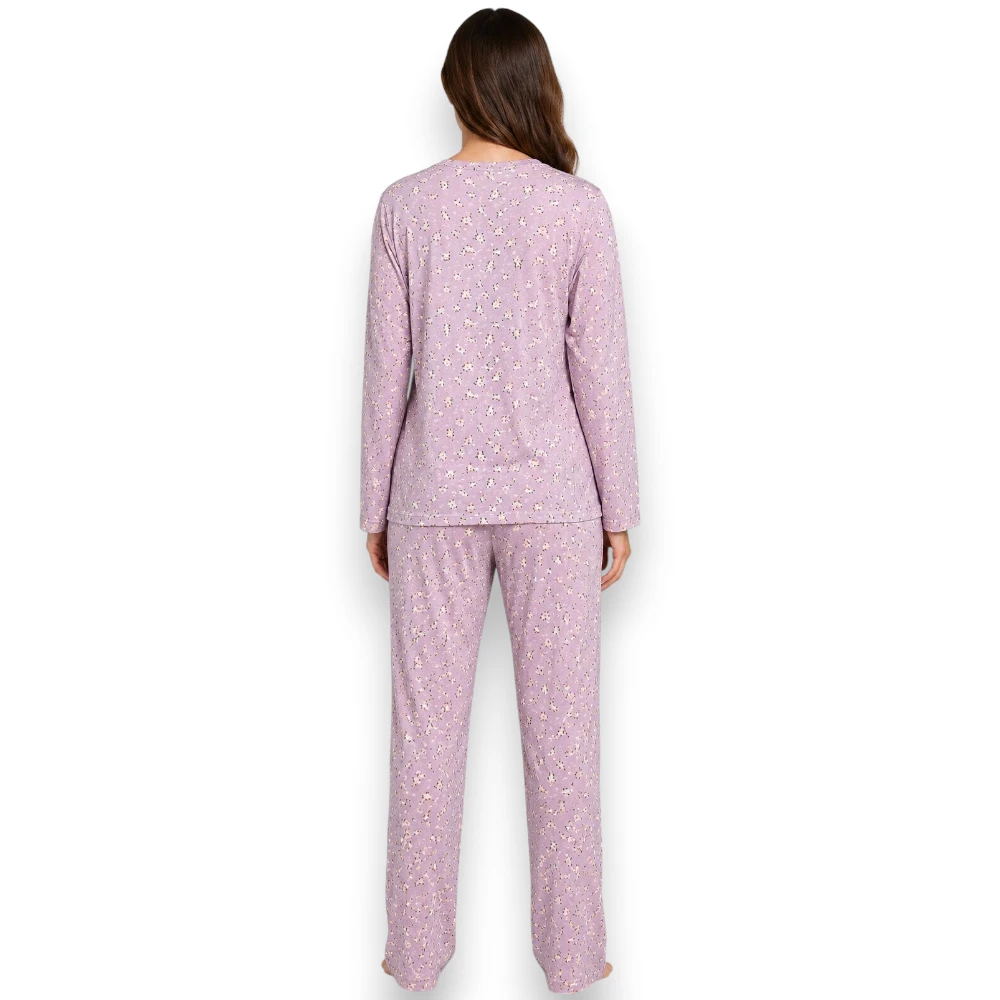 Pijama Con Botones Manga Larga Pantalón Dama Intime 60715 - Image 3